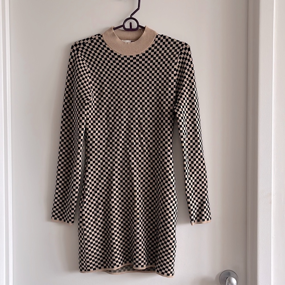 Abercrombie & Fitch Jacquard Mockneck Mini Sweater Dress